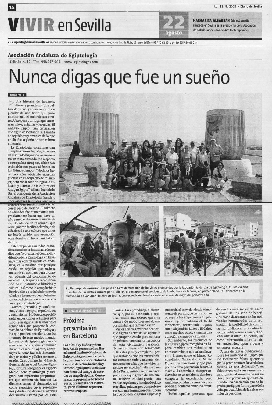 La ASADE en el Diario de Sevilla. Pinchar en la imagen para leer el artículo.